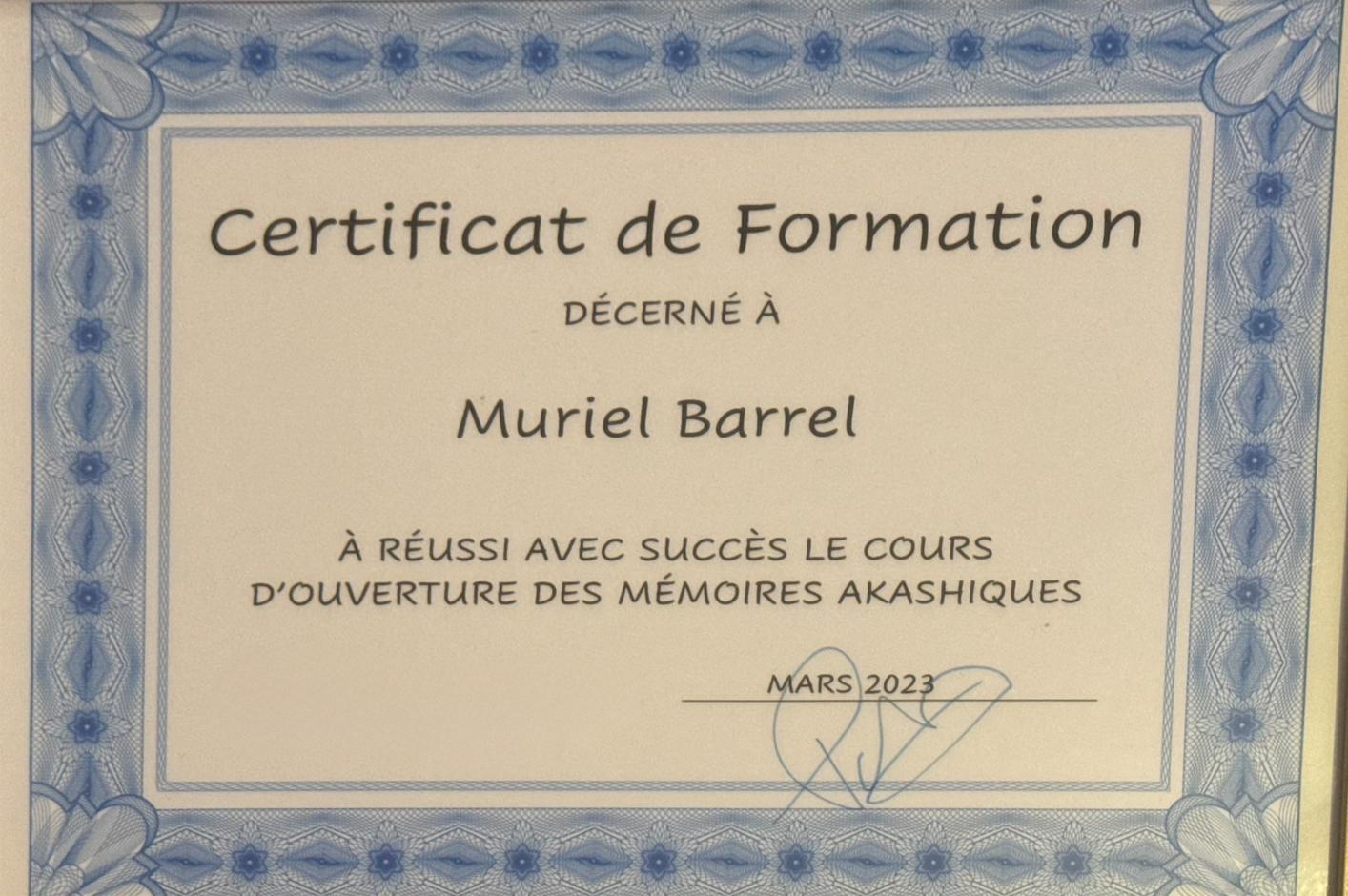 Diplôme : Ouverture des Mémoires Akashiques